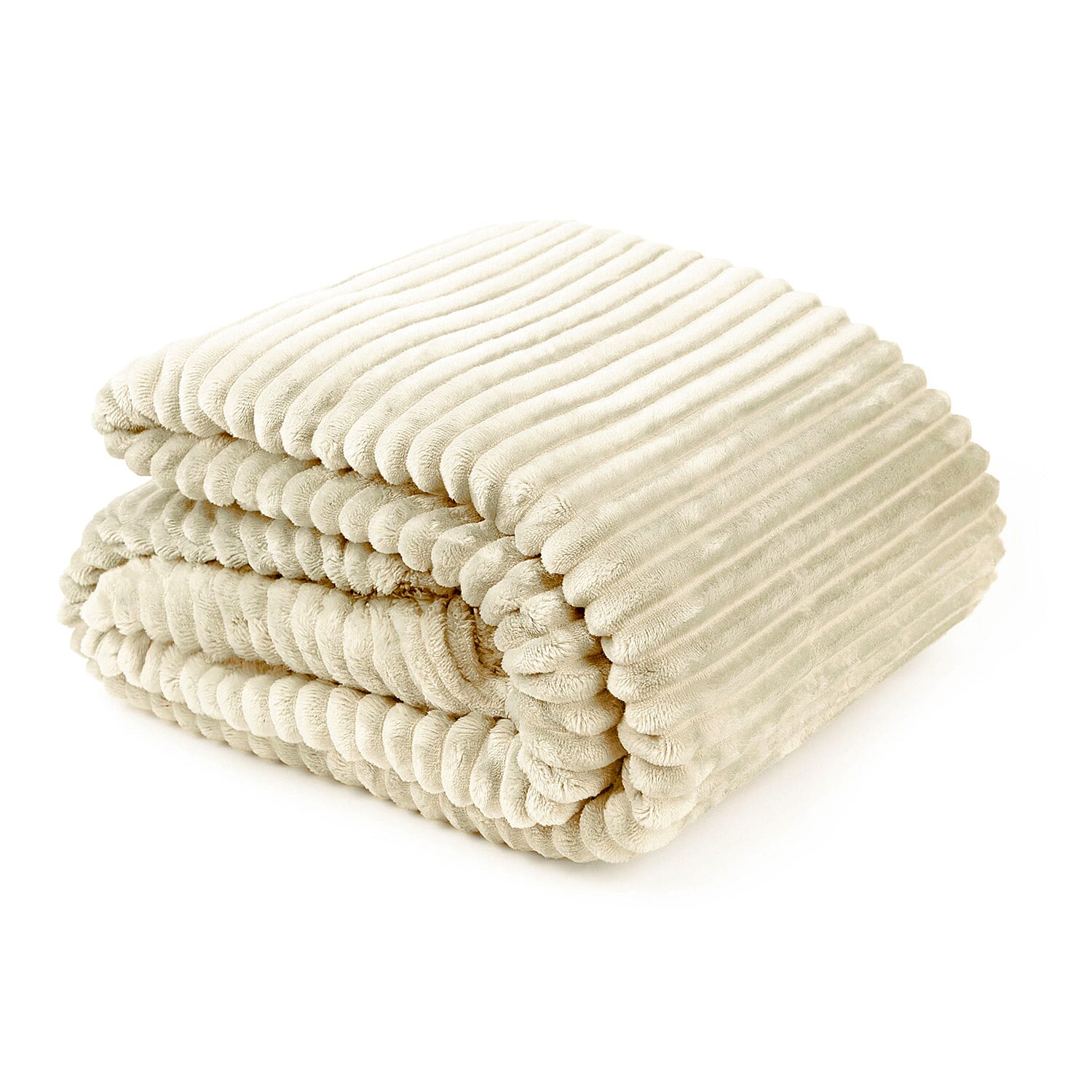 Dakota Super Soft Flannel Fleece Throw Blanket (Size 180x140) - Cream