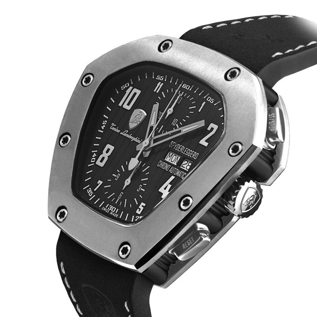 Tonino Lamborghini Spyderleggero Titanium TLFT07 with Swiss Made Automatic Sellita SW500 Chronograph with 25 Jewels, Sapphire Crystal Glass and 10atm_8020854_3