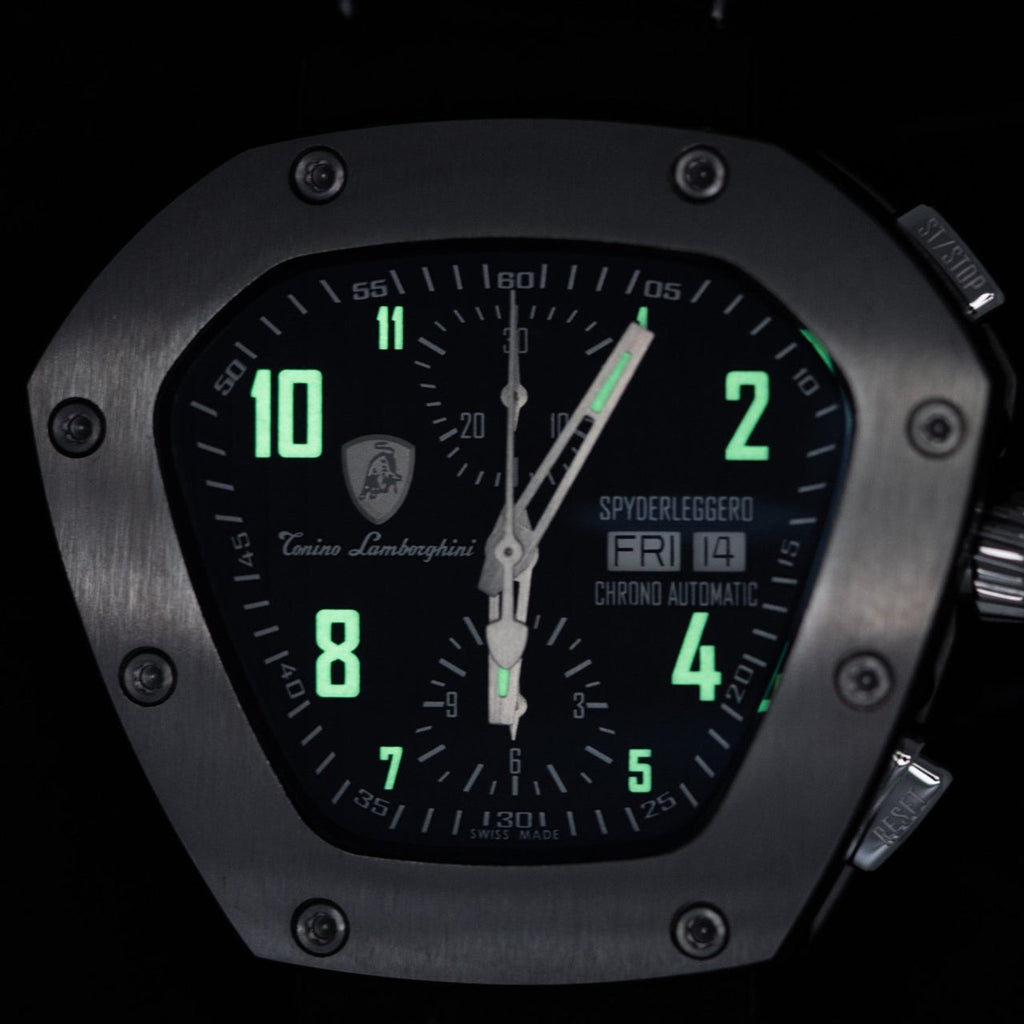 Tonino Lamborghini Spyderleggero Titanium TLFT07 with Swiss Made Automatic Sellita SW500 Chronograph with 25 Jewels, Sapphire Crystal Glass and 10atm_8020854_5