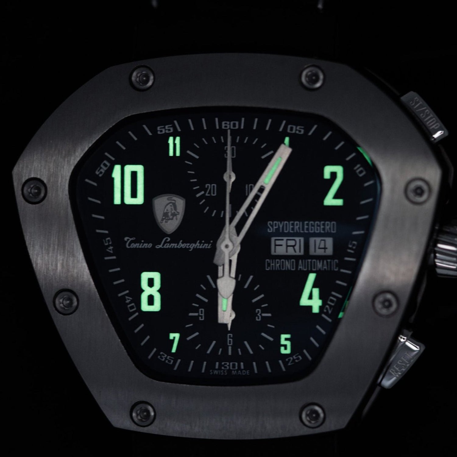 Tonino Lamborghini Spyderleggero Titanium TLFT07 with Swiss Made Automatic Sellita SW500 Chronograph with 25 Jewels, Sapphire Crystal Glass and 10atm_8020854_5
