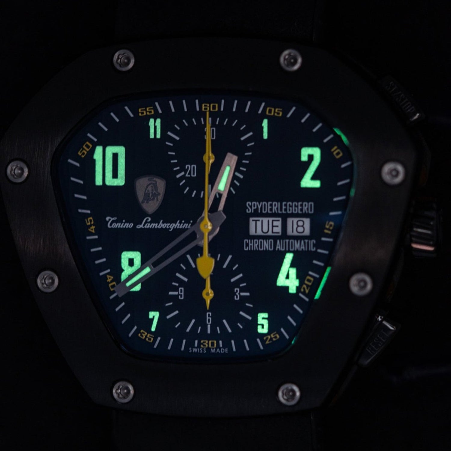 Tonino Lamborghini Spyderleggero Chronograph Swiss Made Watch - Black_8020855_6