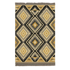 Geometric Pattern Kilim Rugs Ready Stock (Size 125x80cm) - Brown - Beige