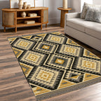 Geometric Pattern Kilim Rugs Ready Stock (Size 125x80cm) - Brown - Beige