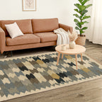Turkish Kilim Patterned Rug - Size 80x125 cm - Multi Color & Brown