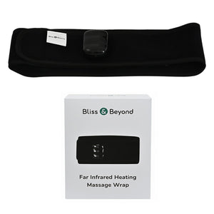 Bliss and Beyond Infrared Heat and Vibration Massage Belt - Cordless Rechargeable Back - Waist Wrap, Fleece Thermal Therapy