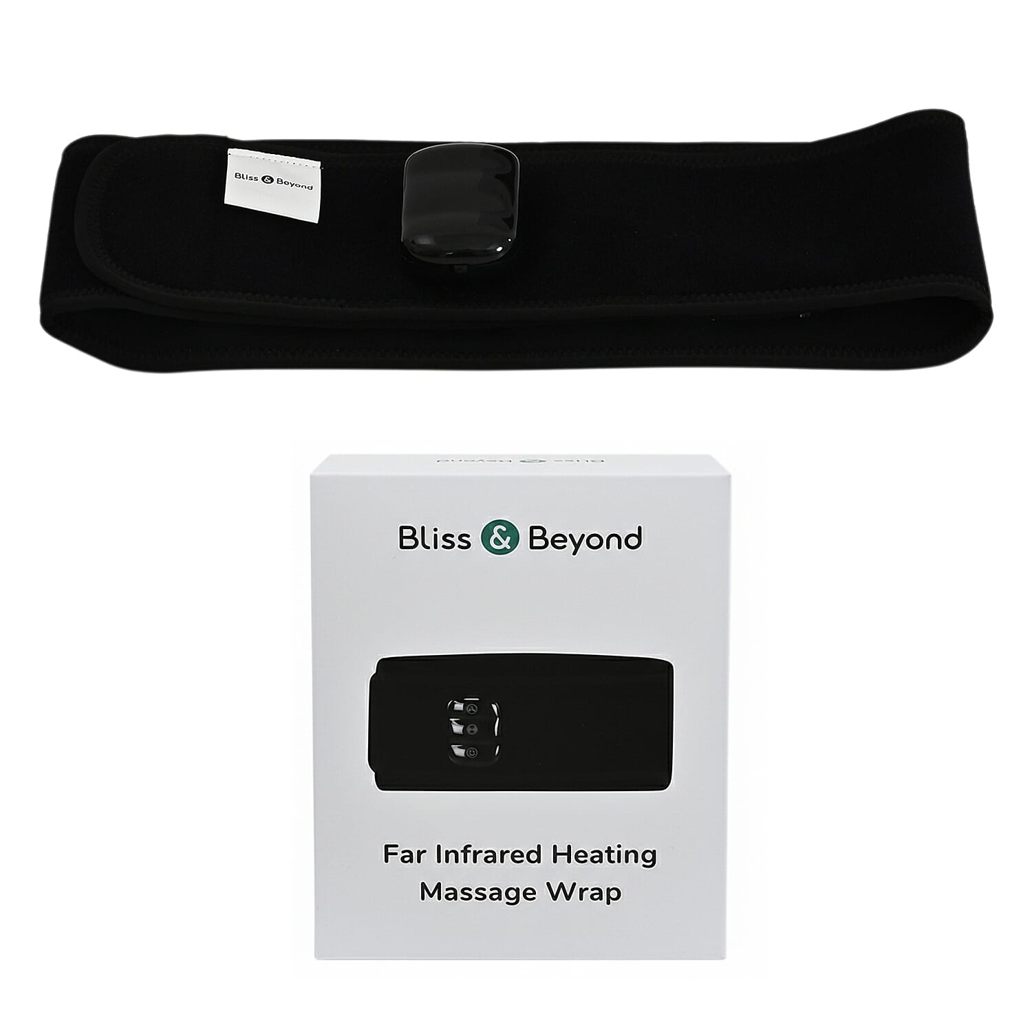 Bliss and Beyond Infrared Heat and Vibration Massage Belt - Cordless Rechargeable Back - Waist Wrap, Fleece Thermal Therapy