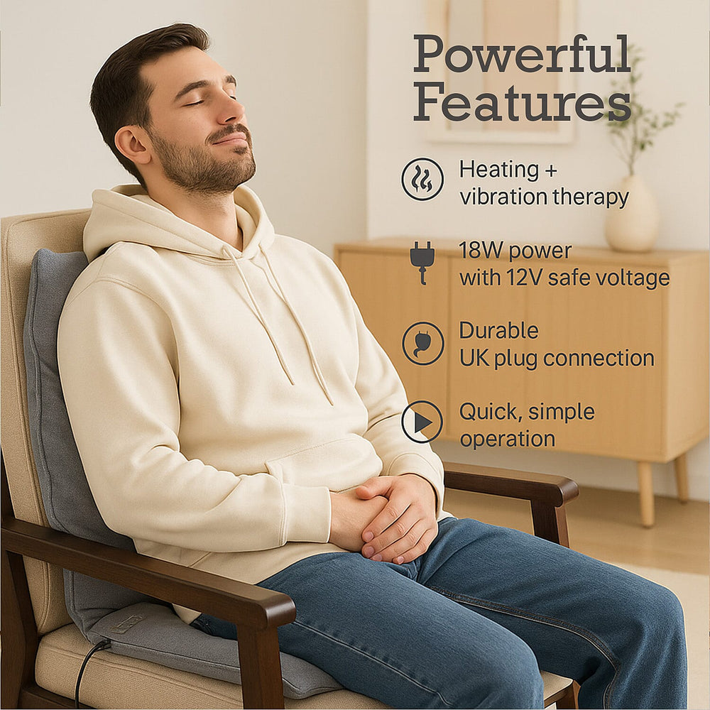 Soul Smart Heated Vibrating Back Massager (Power 18W) - Light Grey