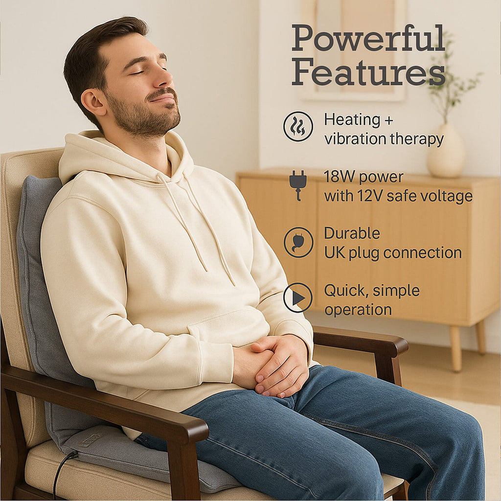 Soul Smart Heated Vibrating Back Massager (Power 18W) - Light Grey