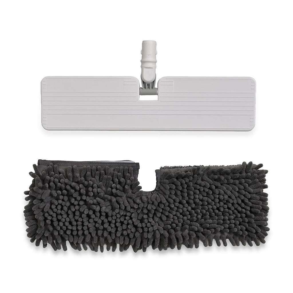 4-in1 Spray Mop - Including- Double Sided Mop Pad, Window Cleaning Head, Broom Head and Dustpan, 400ml Water Tank