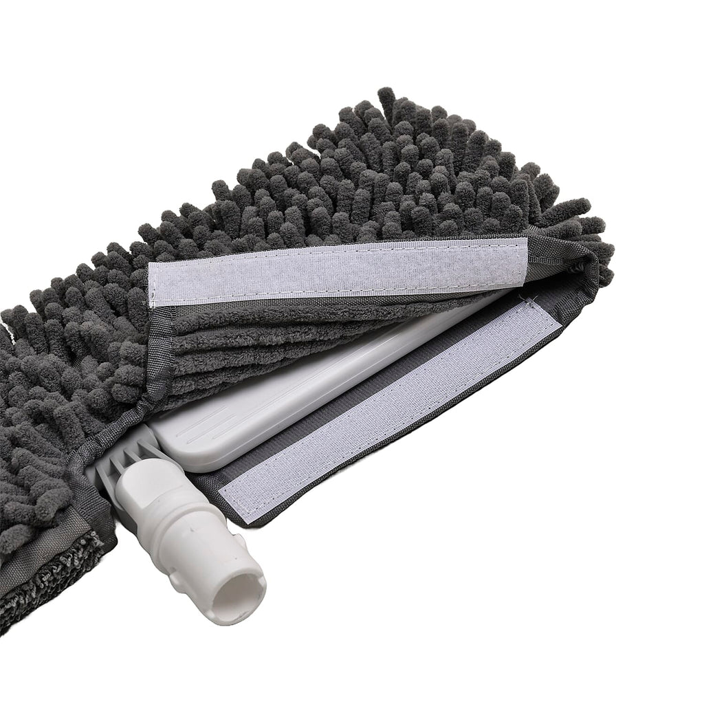 4-in1 Spray Mop - Including- Double Sided Mop Pad, Window Cleaning Head, Broom Head and Dustpan, 400ml Water Tank