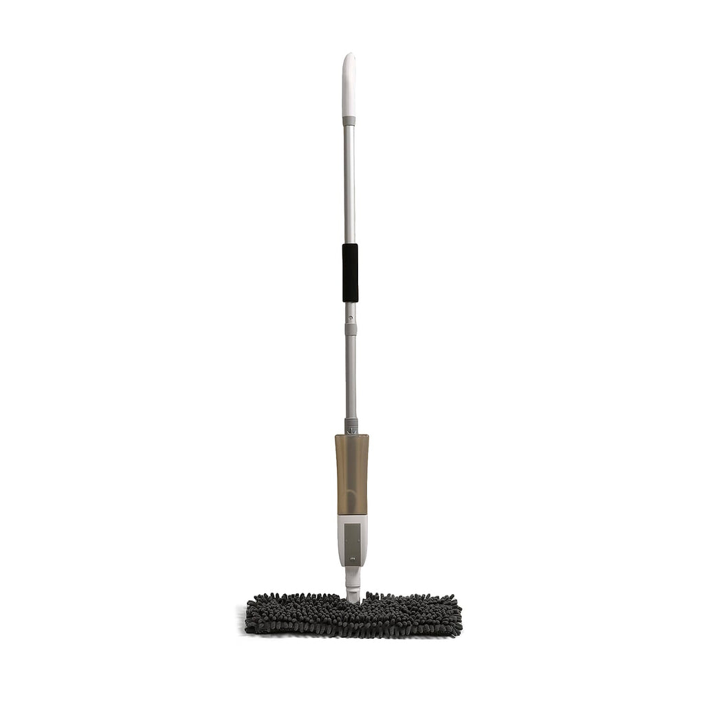 4-in1 Spray Mop - Including- Double Sided Mop Pad, Window Cleaning Head, Broom Head and Dustpan, 400ml Water Tank