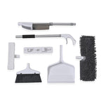 4-in1 Spray Mop - Including- Double Sided Mop Pad, Window Cleaning Head, Broom Head and Dustpan, 400ml Water Tank