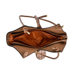 PU Check Tote Bag (Size 38x51x13 cm) - Khaki & Khaki_8025650_4