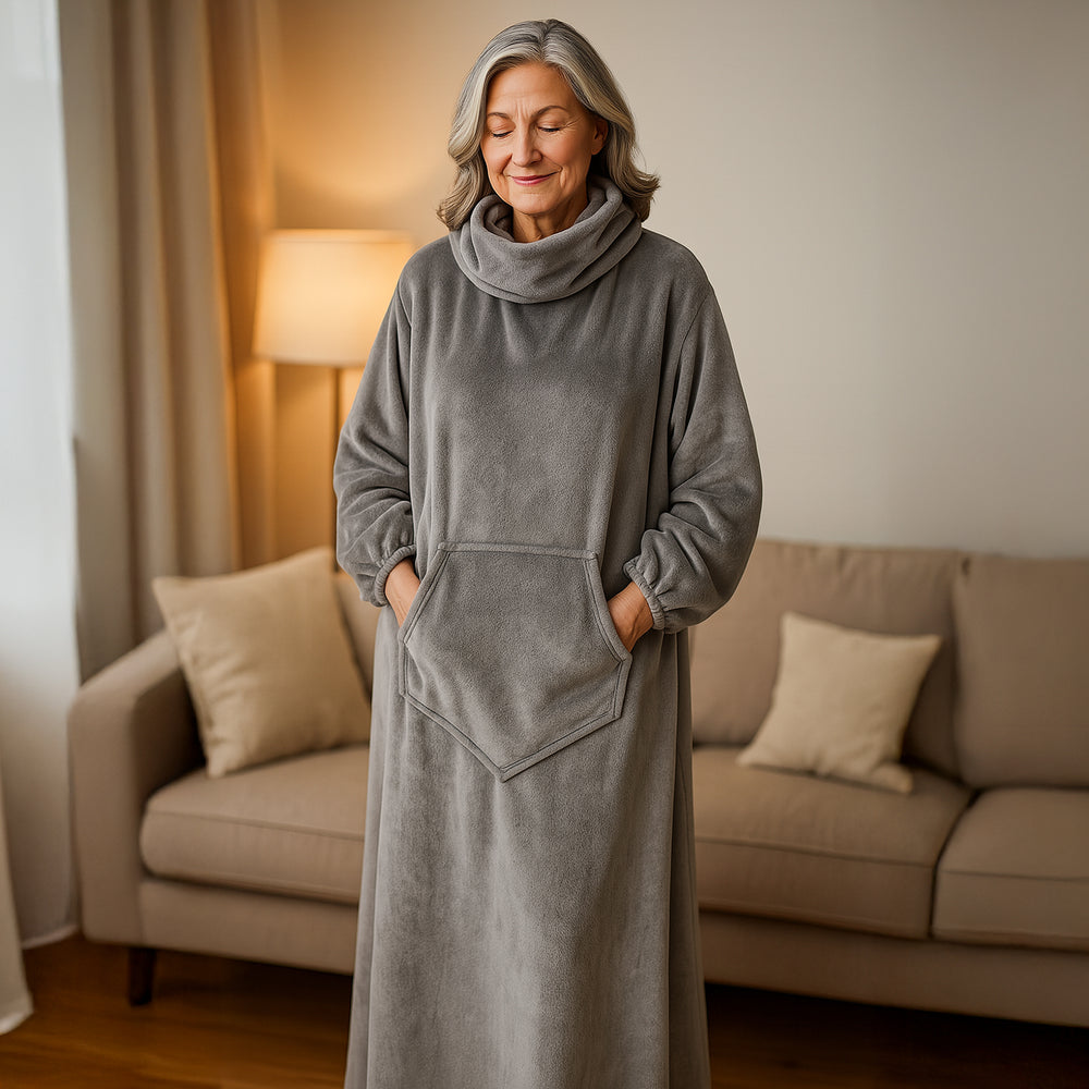 Plush TV Blanket Hoodie - Charcoal - Large_8027640