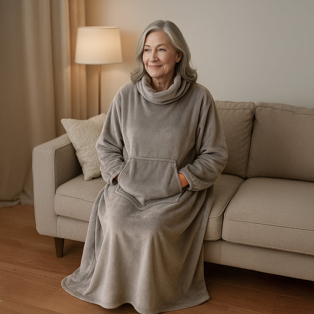 Plush TV Blanket Hoodie - Charcoal - Large_8027640_1
