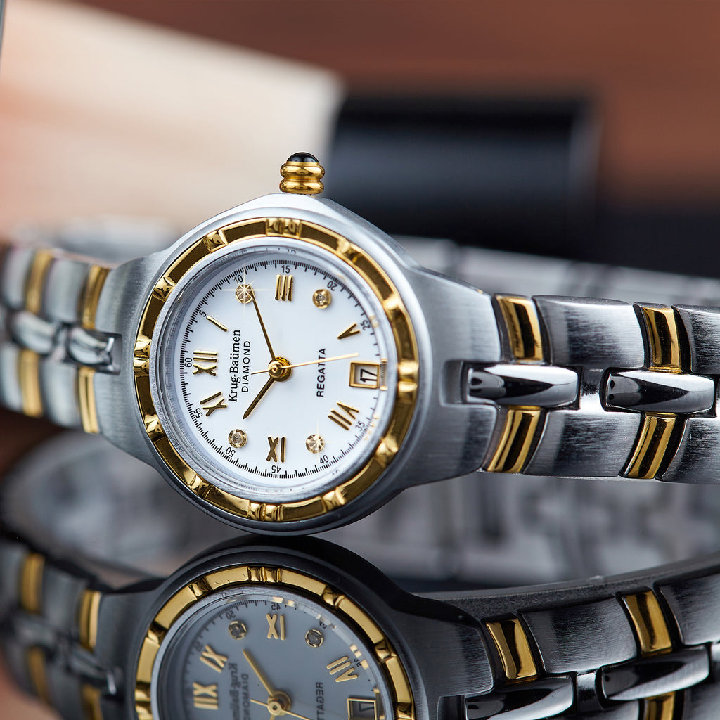 Krug Baümen Japanese Ladies Watch in Alloy - Silver Gold_8030117_2