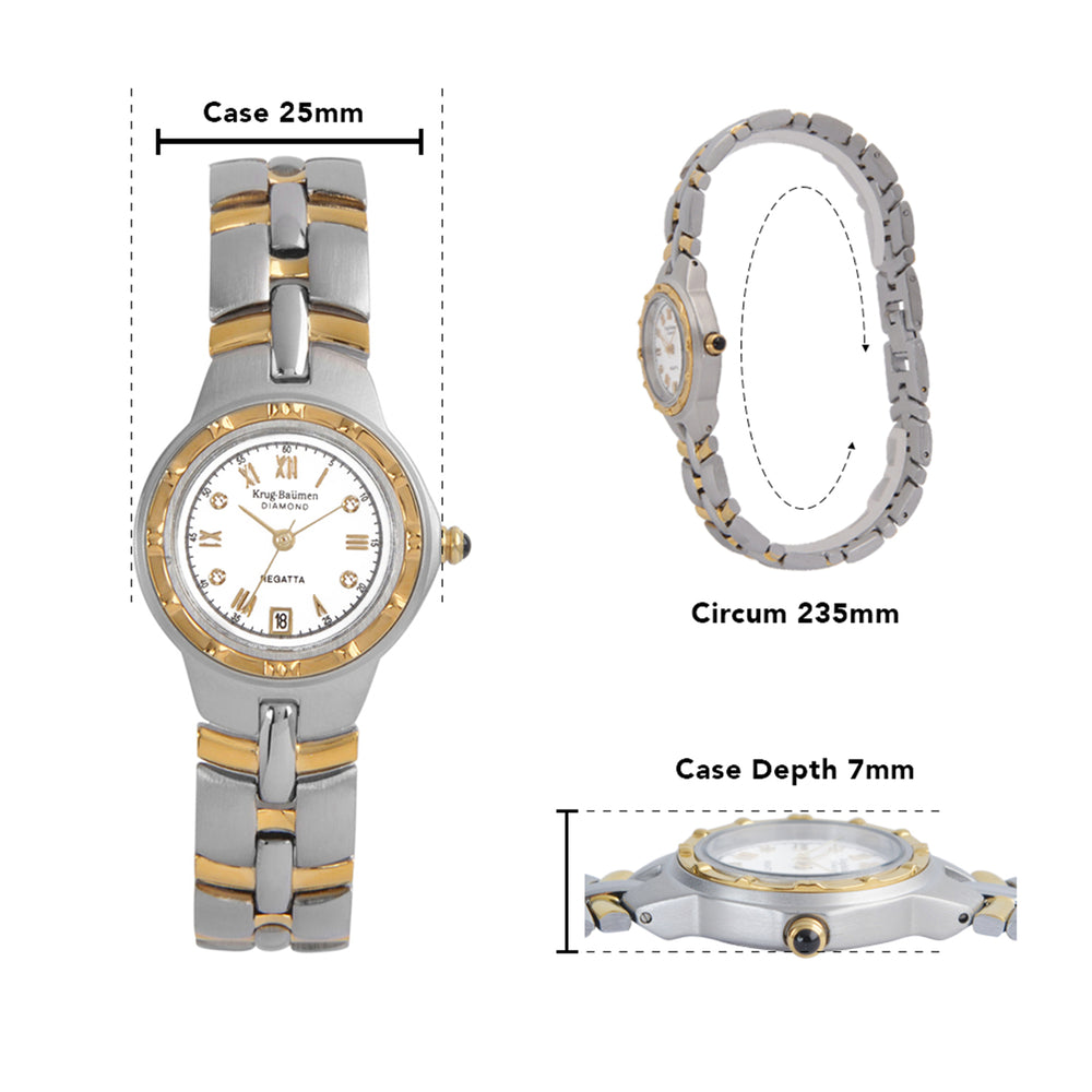Krug Baümen Japanese Ladies Watch in Alloy - Silver Gold_8030117_6