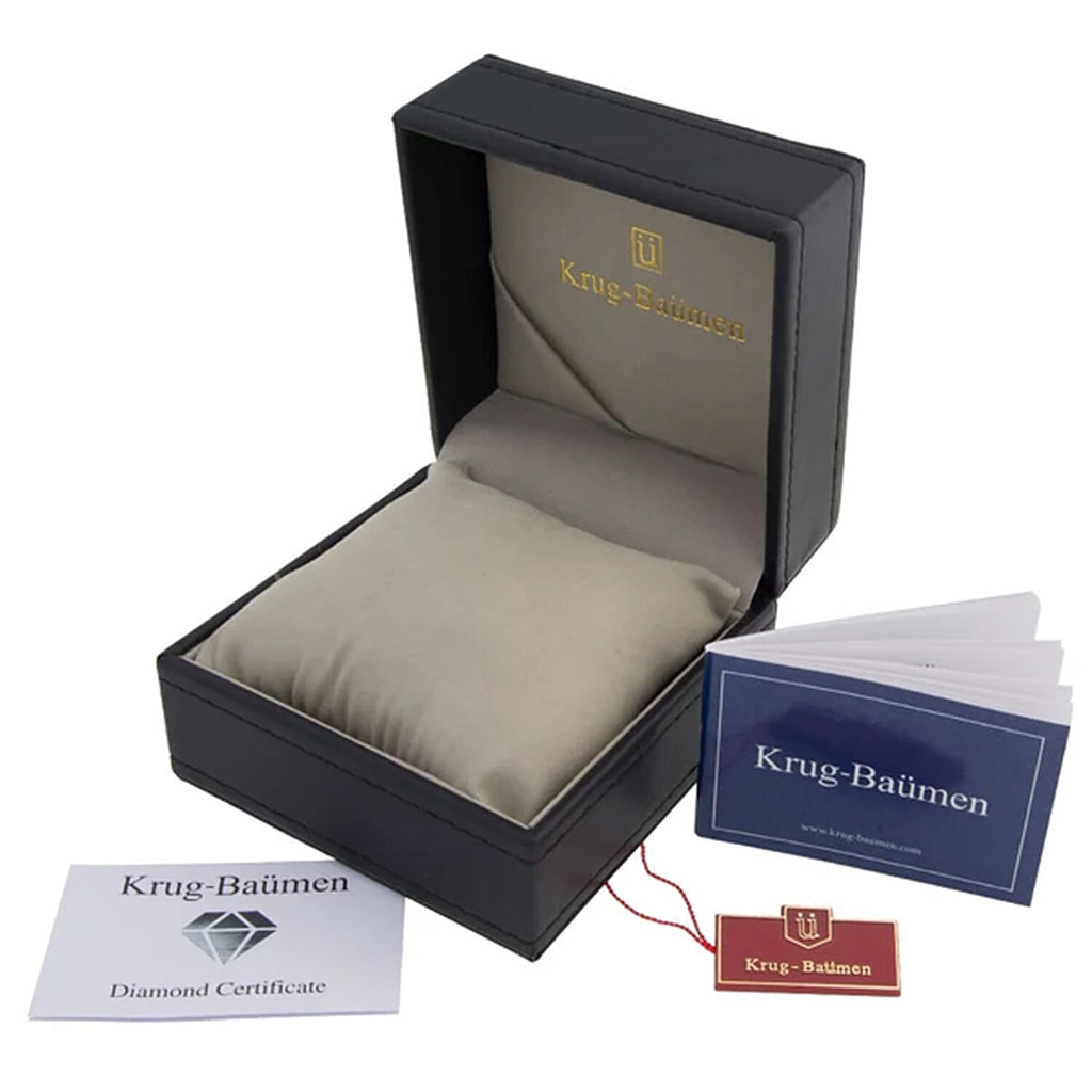 Krug Baumen Regatta 8ATM WR 9 Diamond Black Dial Ladies Watch with Silver - Rose Gold Colour Strap