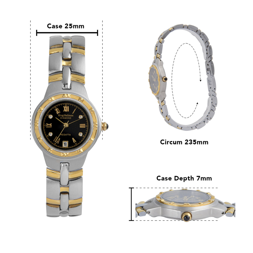 Krug Baümen Japanese Ladies Watch in Alloy - Silver Gold_8030118_5