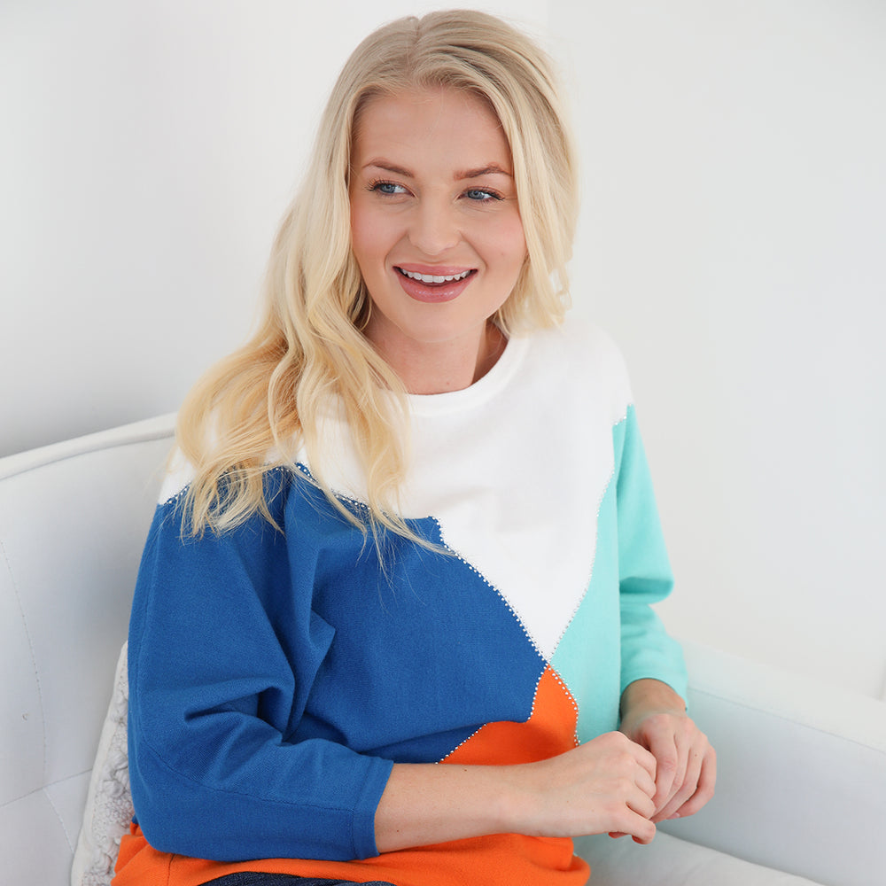 Mudflower Knitted Jumper - Cobalt Spearmint_8030134_1