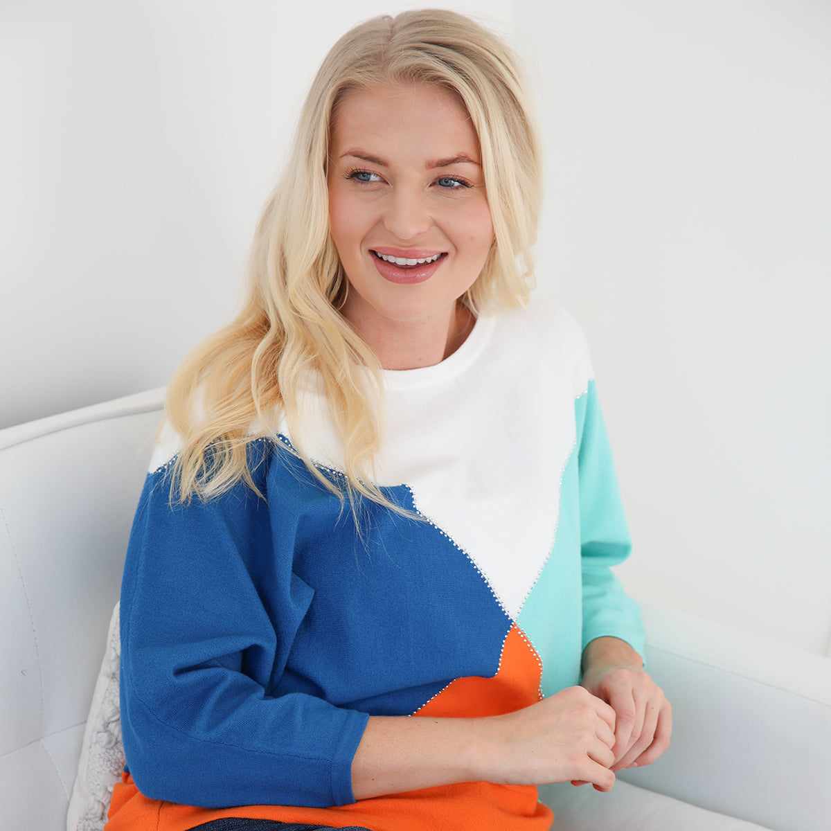 Mudflower Knitted Jumper - Cobalt Spearmint_8030134_1