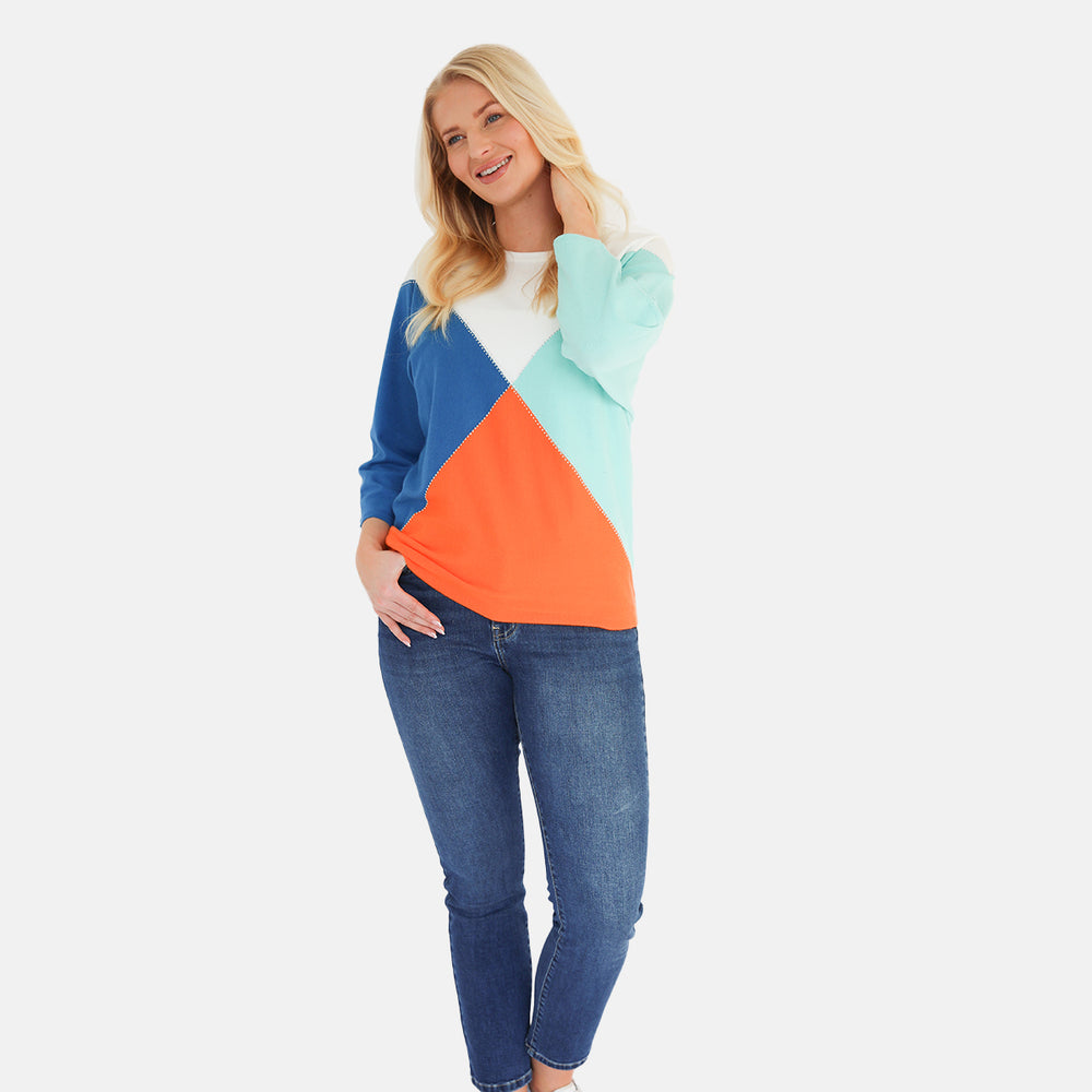 Mudflower Knitted Jumper - Cobalt Spearmint_8030134_2