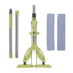 Floor Mop for Easy Squeeze! - Absorbent PVA, 3-Section Stainless Steel Handle Plus Extra Head (122cm) - Green