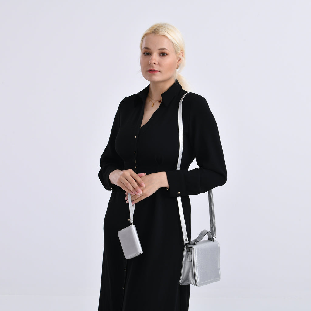 Crossbody Bag (Size - One Size) - Silver & Black_8030804_1