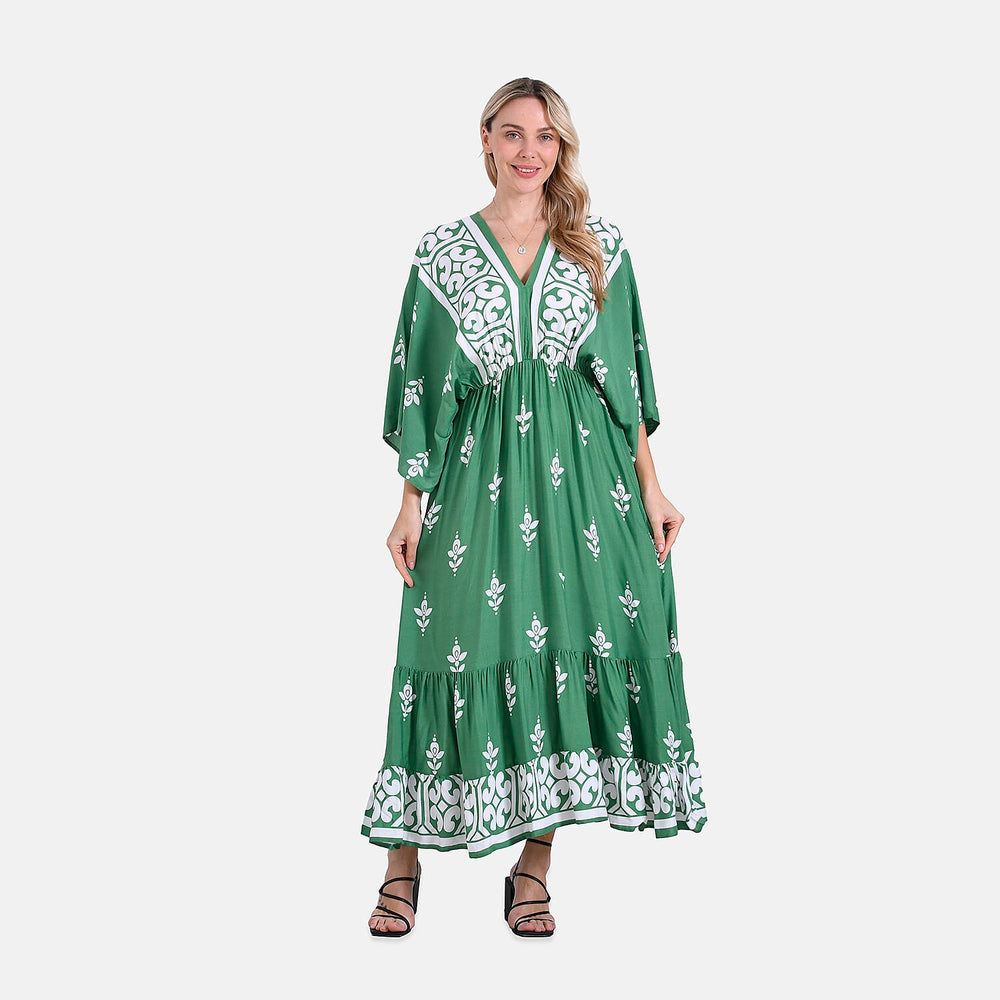 & Maisi Printed Maxi (Size - One Size) - Green & Green