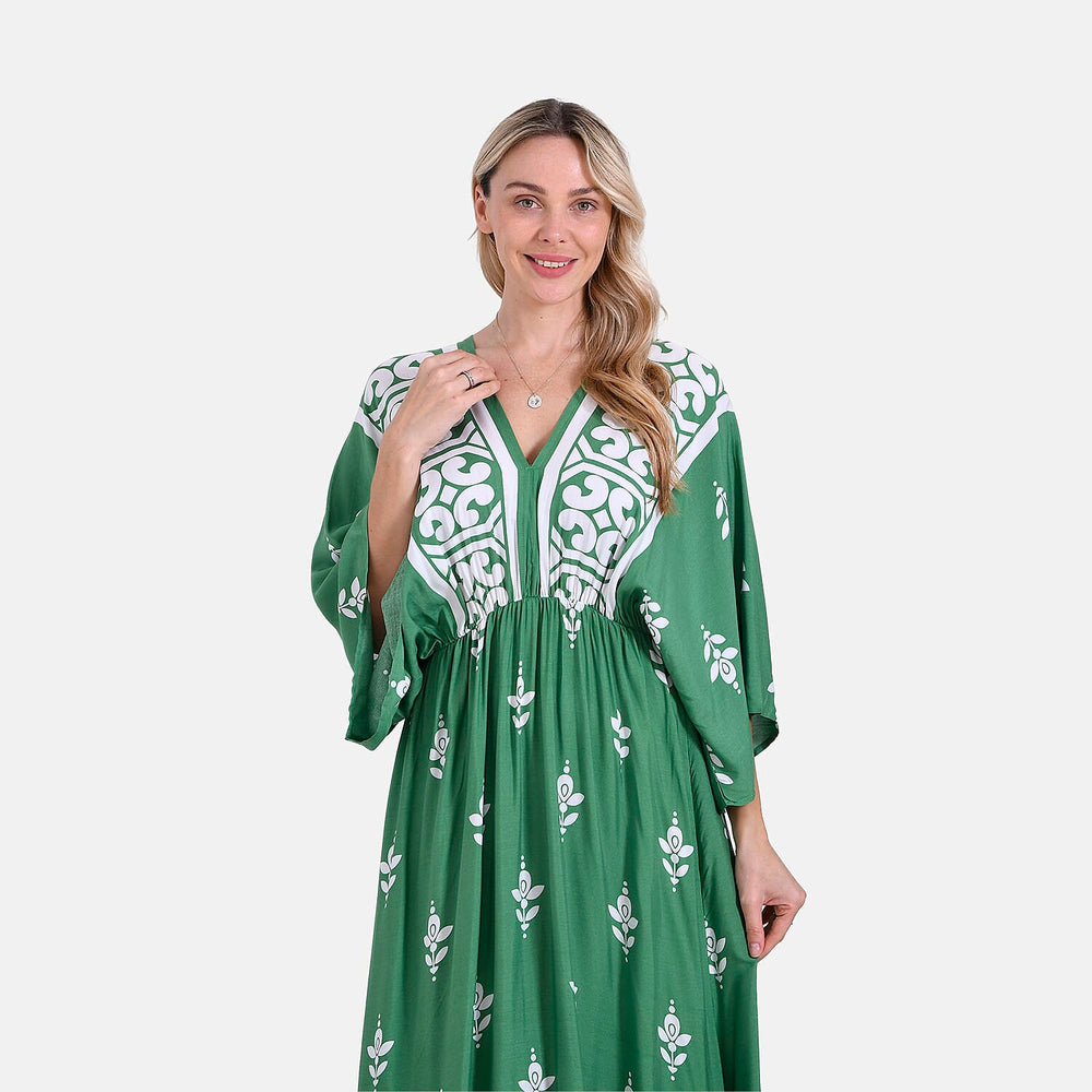 & Maisi Printed Maxi (Size - One Size) - Green & Green