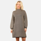 Anamor Classic Striped Knit Midi Dress (Size - L/XL) - Beige_8033485_1