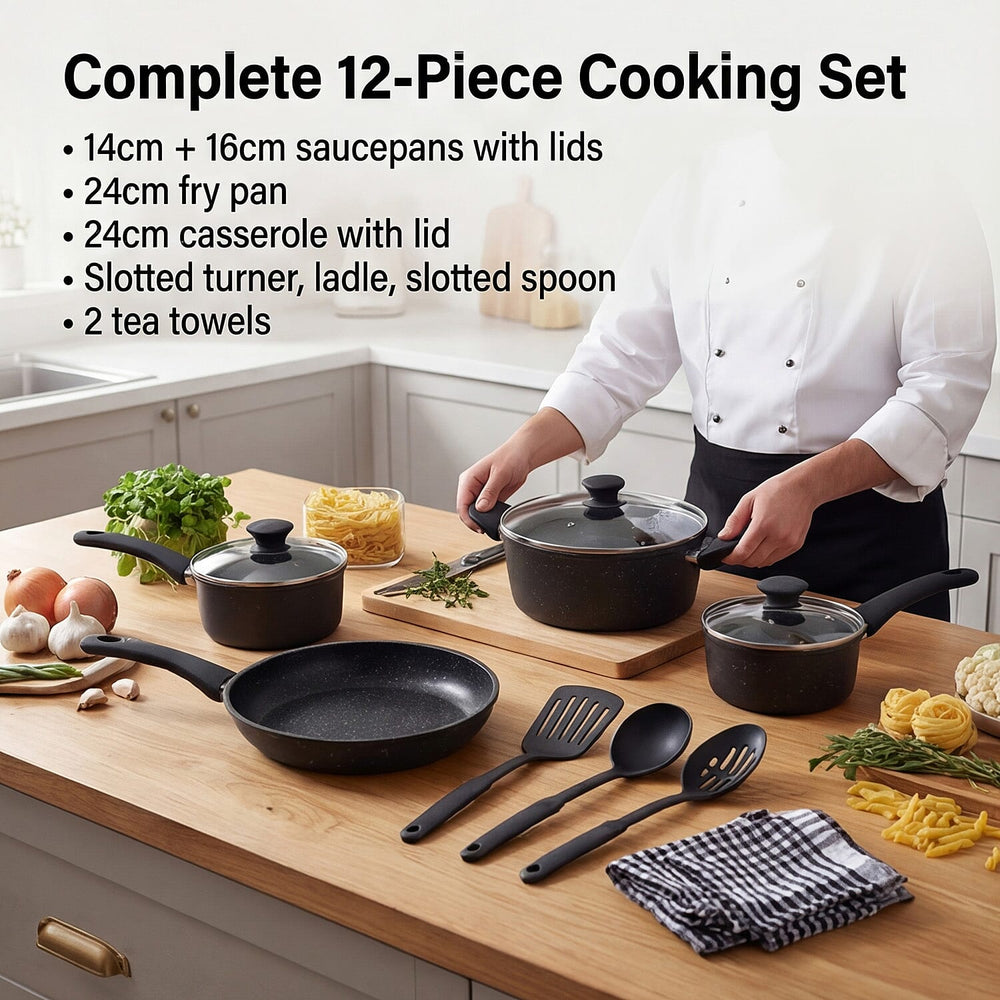 Cookware Set (Size - One Size) - Black & Black