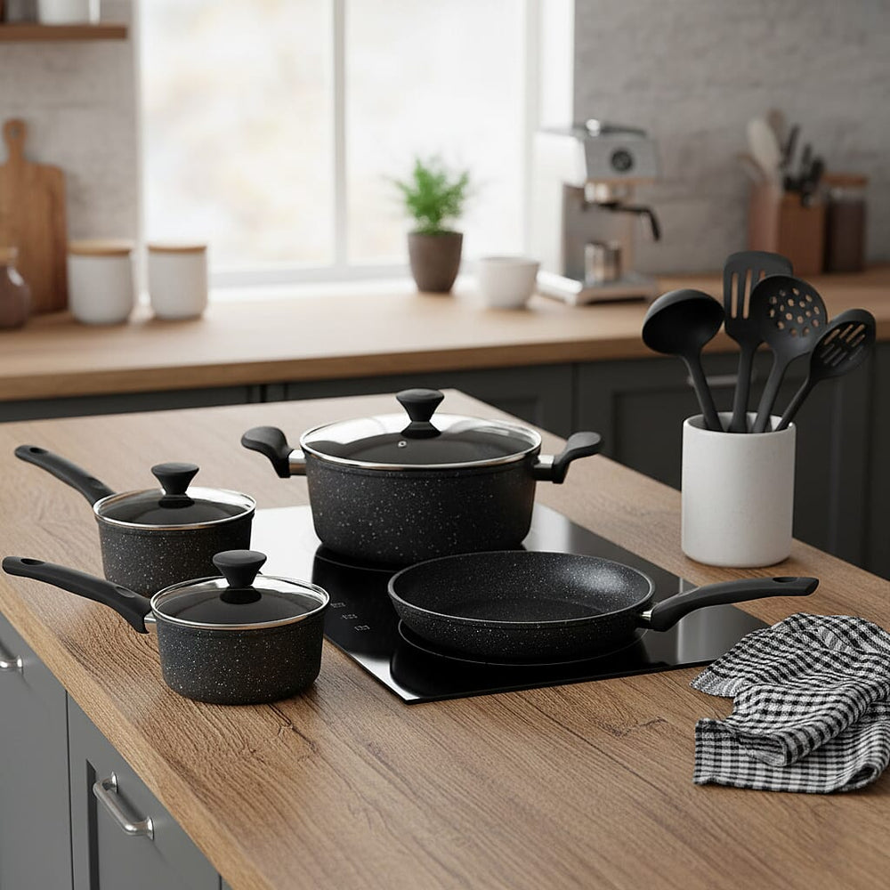Cookware Set (Size - One Size) - Black & Black