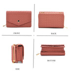 Stylish Crossbody Messenger Bag with Adjustable Strap & Card Slots - Pink_8044098_3
