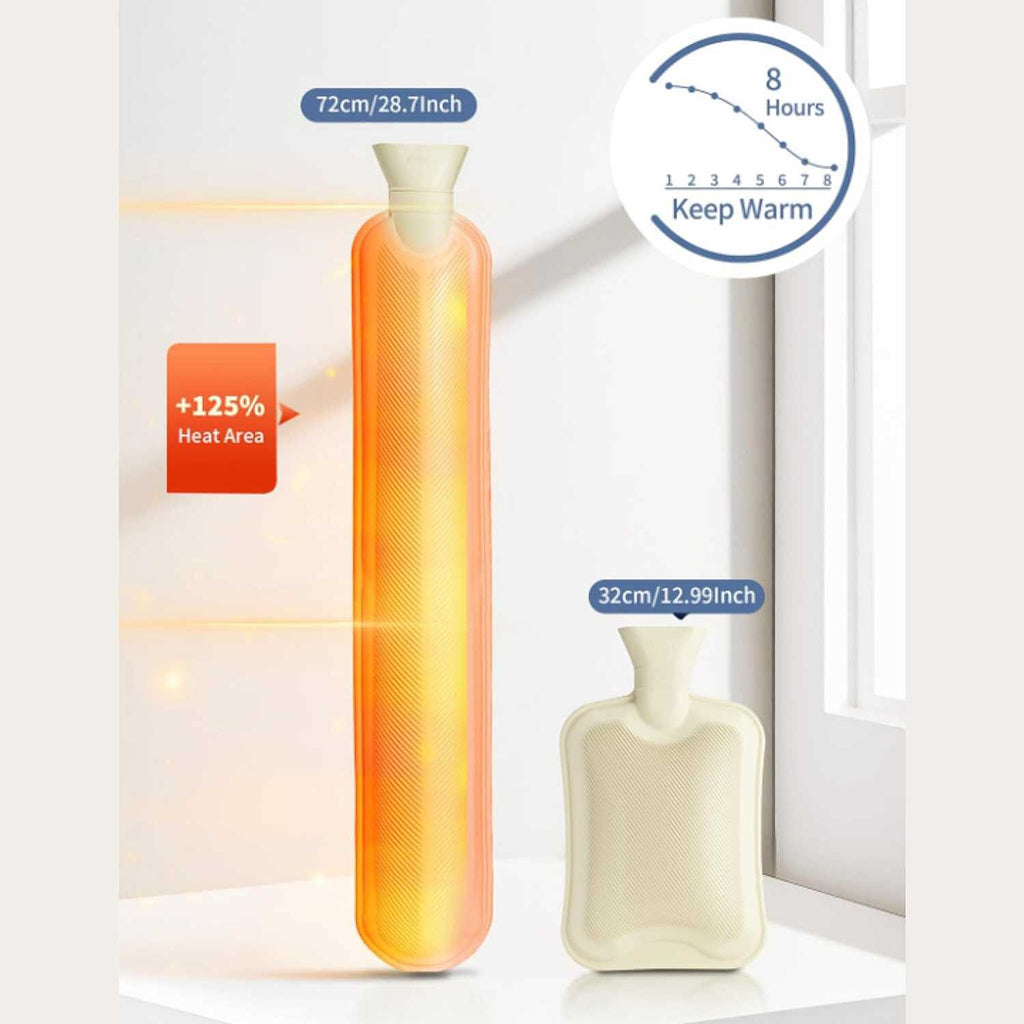 THE BIG GIFTING CLOSEOUT - Cable Knitted Long Hot Water Bottle 2L - Cream