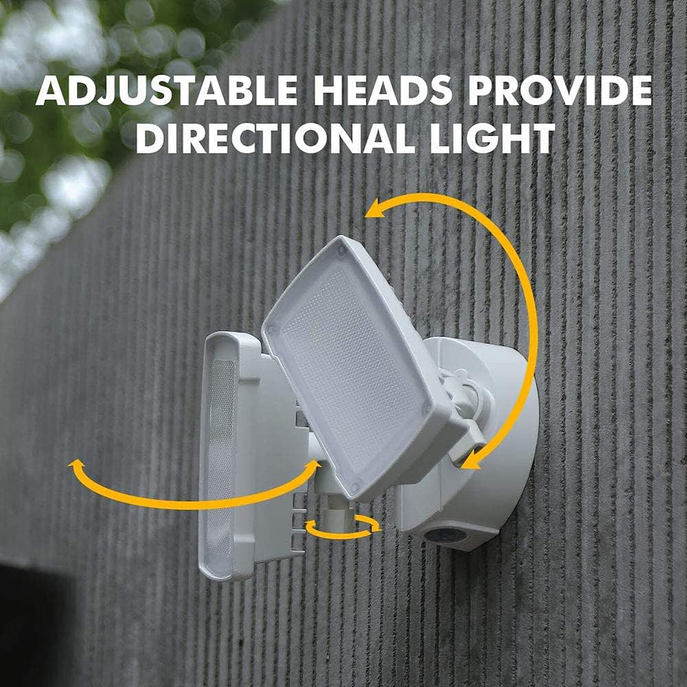Chimera Twin Head LED Dusk to Down Sensor Flood Light (17.9W) 2020 Lumen - White
