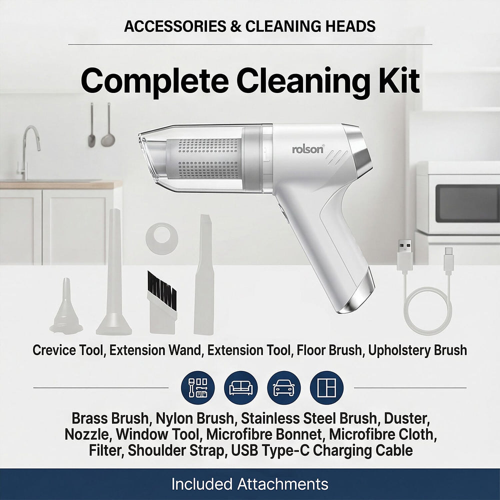 Rolson 2-in-1 Rechargeable Vacuum Cleaner - White