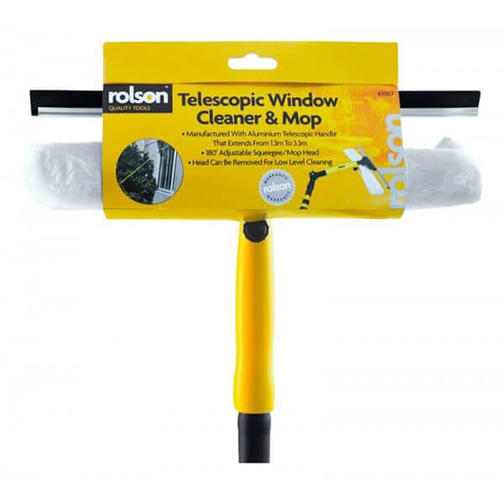 Rolson Telescopic Window Cleaner and Gutter Cleaner - Yellow