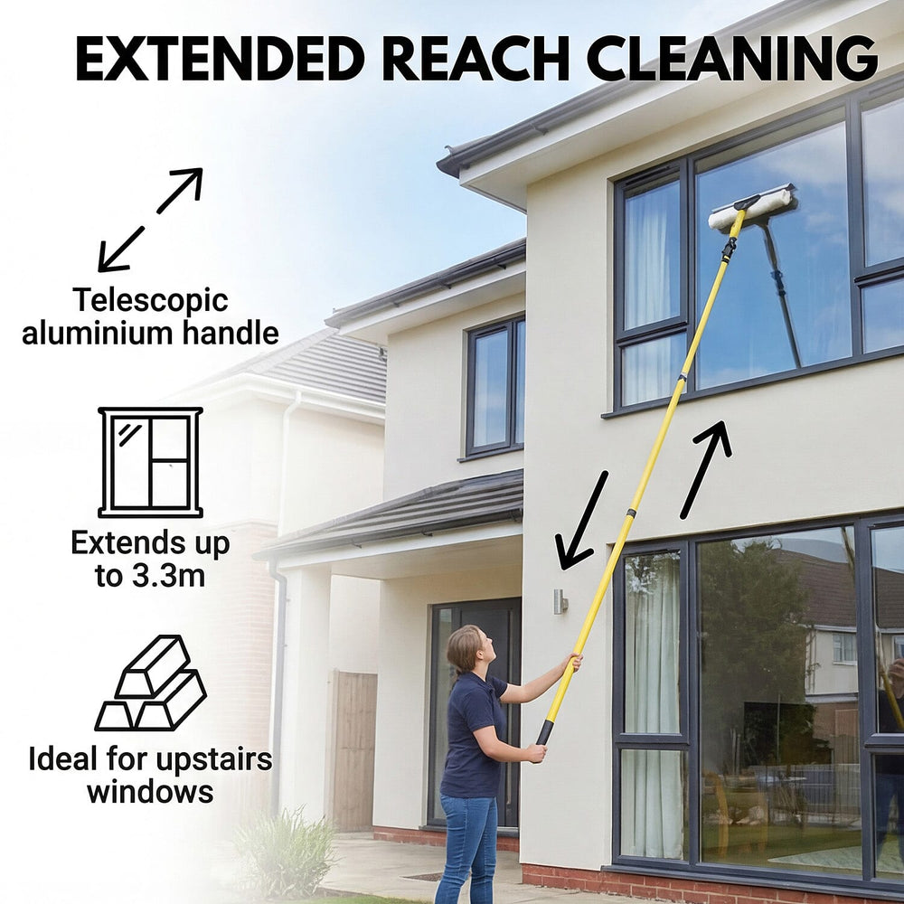 Rolson Telescopic Window Cleaner and Gutter Cleaner - Yellow