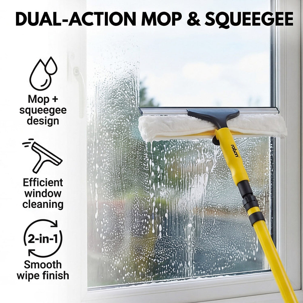 Rolson Telescopic Window Cleaner and Gutter Cleaner - Yellow