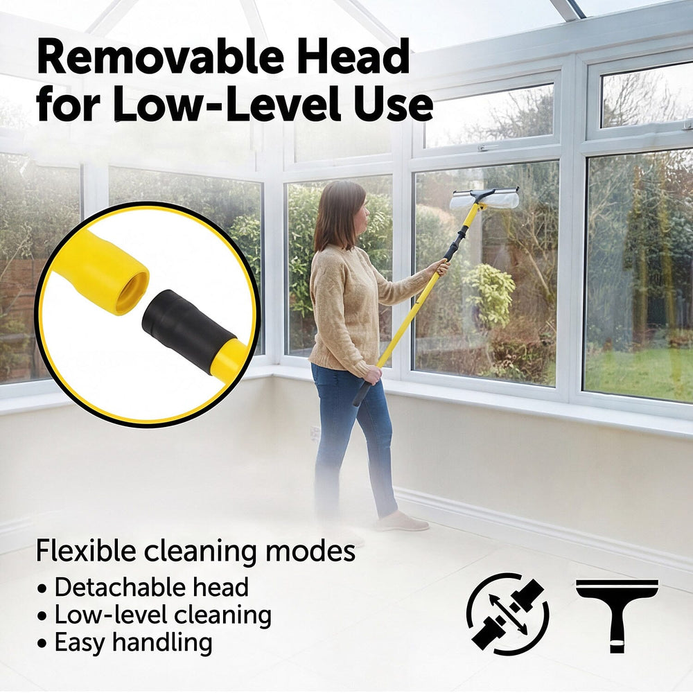 Rolson Telescopic Window Cleaner and Gutter Cleaner - Yellow