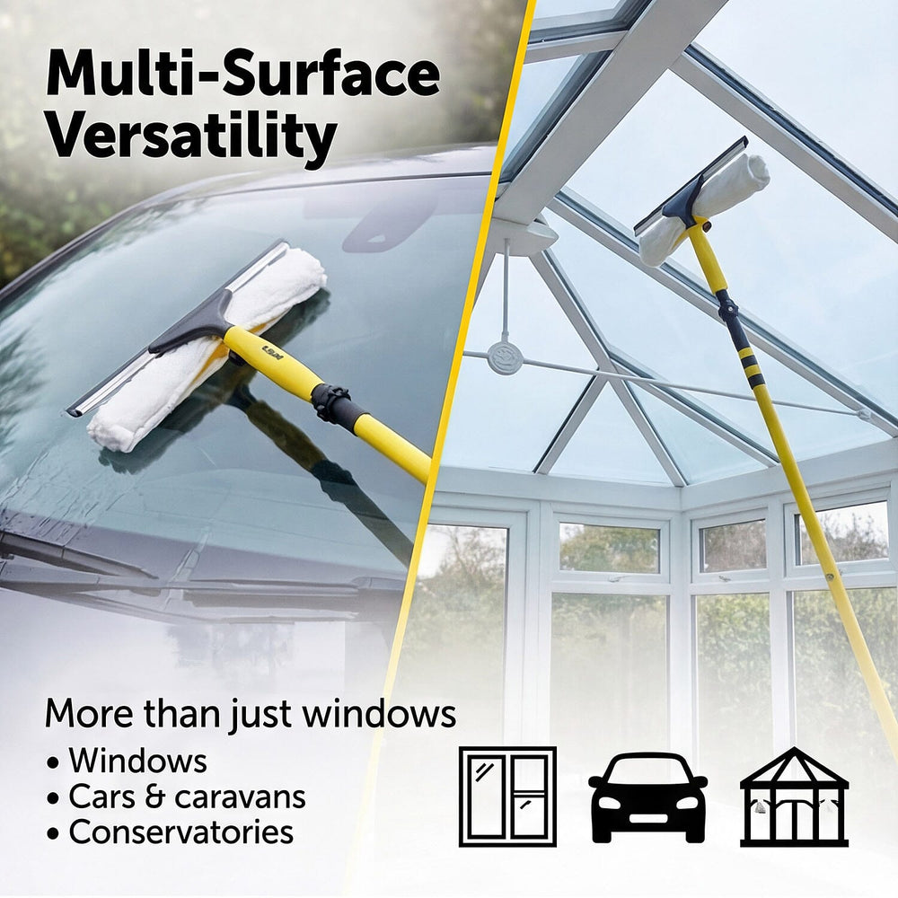 Rolson Telescopic Window Cleaner and Gutter Cleaner - Yellow