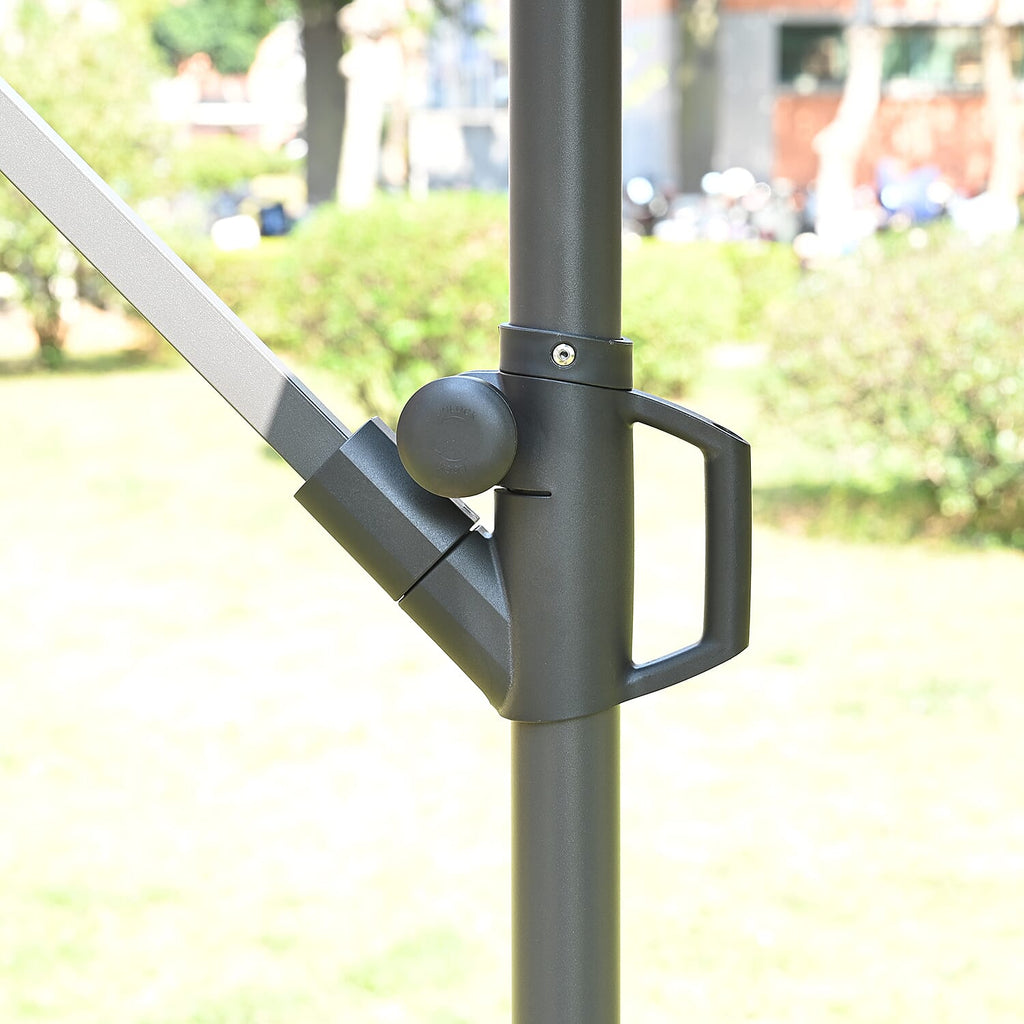 3M Banana Outdoor Patio Parasol for Sunshade & Rain - Adjustable (With Crank Handle)
