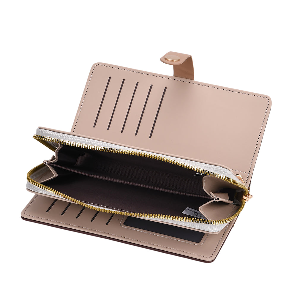 PU Patterned Wallet (Size 7x1x3 in) - Brown & Brown_8046641_4