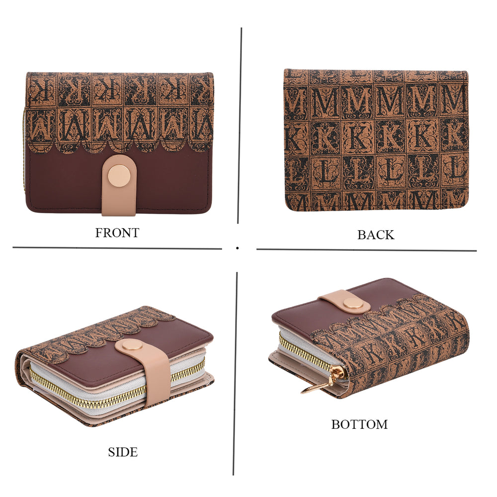 PU Patterned Wallet (Size 7x1x3 in) - Brown & Brown_8046641_5