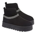 Shoes by Emma Ladies Ankle Boot with Knitted Cuff (Size - 6) - Black