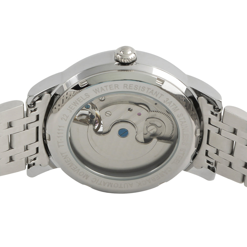 Thomas Tompion Automatic Movt. 3ATM Water Resistance Silver Dial Mens Watch with Silver Colour Stainless Steel Strap_8047951_2