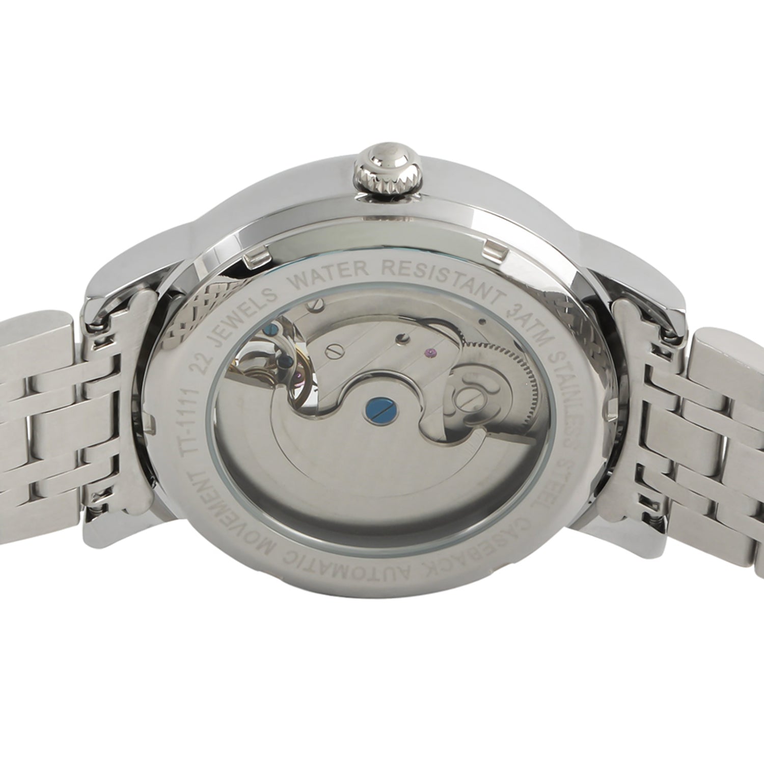 Thomas Tompion Automatic Movt. 3ATM Water Resistance Silver Dial Mens Watch with Silver Colour Stainless Steel Strap_8047951_2
