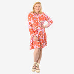 Closeout Deal Printed Tunic Top (Size 22) - Orange Purple_8061662_1