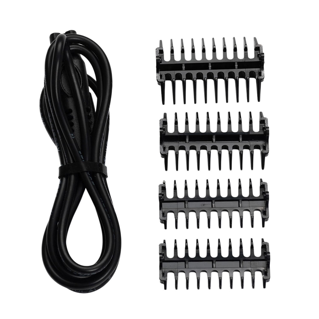 MAXXMEE Electric Beard and Hair Trimmer for Styling with 4 Trim Attachments - Black